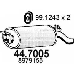 Глушитель ASSO 2407712 4T 4OV 44.7005 изображение 0