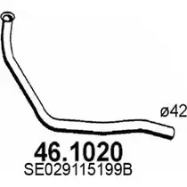 Выхлопная труба глушителя ASSO N2 QSYK6 46.1020 2407755 изображение 0