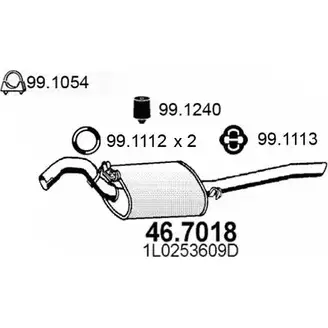 Глушитель ASSO 2407805 46.7018 XQ 8E479