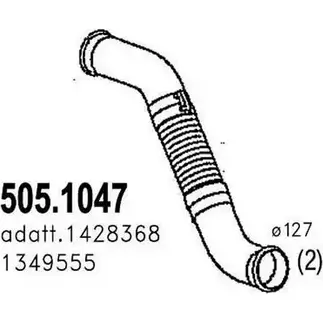 Выхлопная труба глушителя ASSO A0O YL 2407939 505.1047 изображение 0