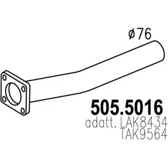 Выхлопная труба глушителя ASSO 2408007 H N3UO 505.5016 изображение 0