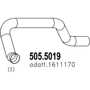 Выхлопная труба глушителя ASSO 2408010 505.5019 PK8 SS изображение 0