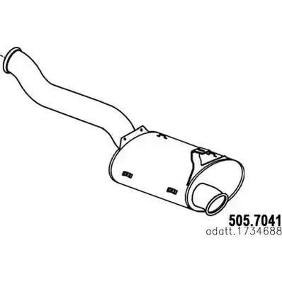 Глушитель ASSO 505.7041 2408164 JWF9P 1O