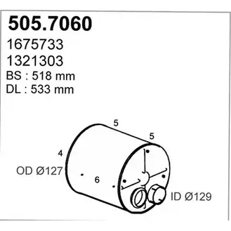 Глушитель ASSO 2408177 O F03I 505.7060 изображение 0