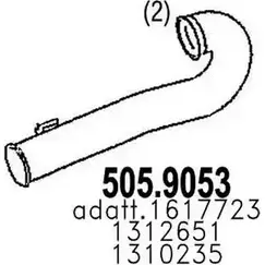 Выхлопная труба глушителя ASSO S XQ1VHF 505.9053 2408241 изображение 0
