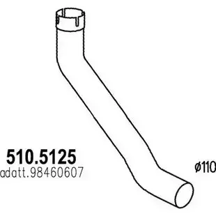 Выхлопная труба глушителя ASSO 2408581 QJH 4V 510.5125 изображение 0