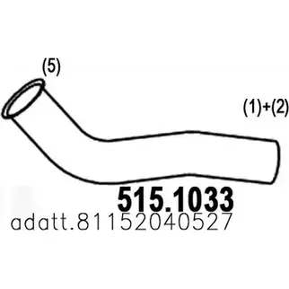 Выхлопная труба глушителя ASSO 2408857 515.1033 P7 YIP изображение 0