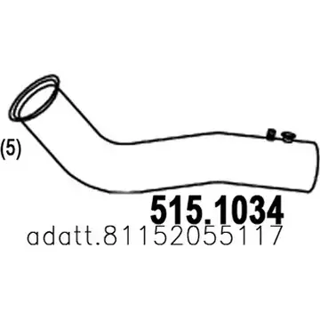 Выхлопная труба глушителя ASSO 2408858 515.1034 A3 TZJJA изображение 0