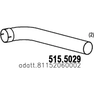 Выхлопная труба глушителя ASSO E BJ9P 515.5029 2408951 изображение 0