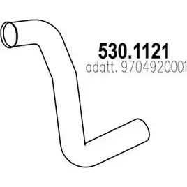 Выхлопная труба глушителя ASSO 530.1121 2409398 UM JBQ изображение 0