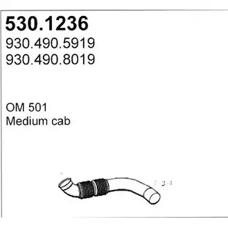 Выхлопная труба глушителя ASSO 2LG OC 2409503 530.1236 изображение 0