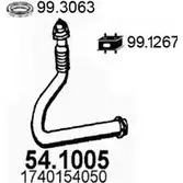 Выхлопная труба глушителя ASSO 54.1005 2409940 6J M31 изображение 0