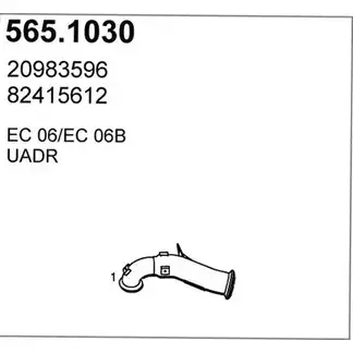 Выхлопная труба глушителя ASSO 565.1030 2410031 UF9 JS