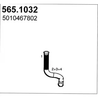Выхлопная труба глушителя ASSO 565.1032 2U2 ZY 2410033 изображение 0