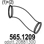 Выхлопная труба глушителя ASSO BSG L3 565.1209 2410103 изображение 0
