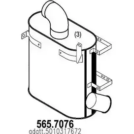 Глушитель ASSO 565.7076 KM5FYY 6 2410273 изображение 0