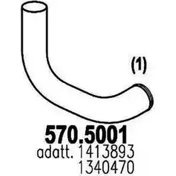 Выхлопная труба глушителя ASSO 2410471 62CGR P 570.5001 изображение 0