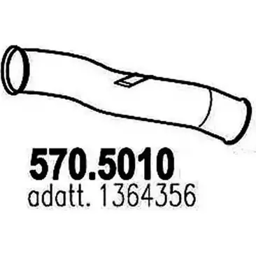 Выхлопная труба глушителя ASSO 570.5010 2410480 XBBQAG 6 изображение 0