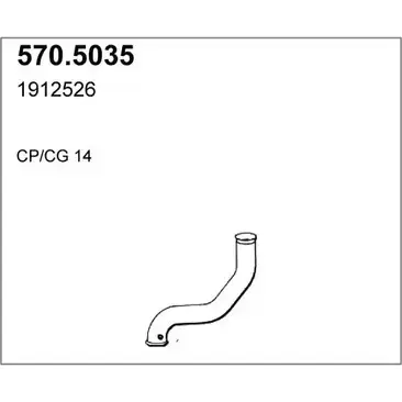 Выхлопная труба глушителя ASSO 570.5035 2410504 GFPCRA T изображение 0