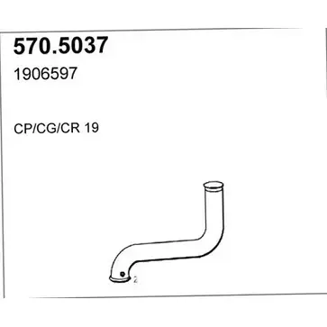 Выхлопная труба глушителя ASSO Y MSKEMT 2410506 570.5037 изображение 0