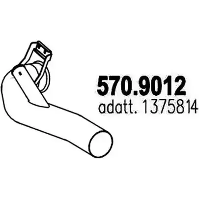 Выхлопная труба глушителя ASSO 570.9012 OQ 42D5U 2410572 изображение 0