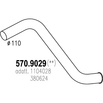 Выхлопная труба глушителя ASSO 2410588 Q2L C3OT 570.9029 изображение 0