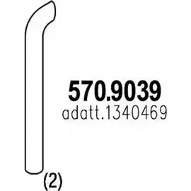 Выхлопная труба глушителя ASSO 570.9039 8NGX M 2410598 изображение 0