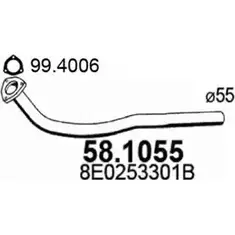Выхлопная труба глушителя ASSO 2410829 EV 2EZ 58.1055 изображение 0