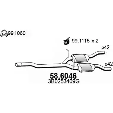 Резонатор ASSO BI V0E77 2410928 58.6046