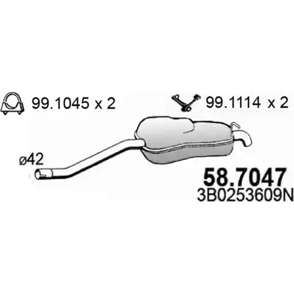 Глушитель ASSO VJYQ K 58.7047 2411011