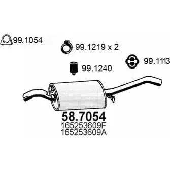 Глушитель ASSO 58.7054 SH 6KOW 2411018 изображение 0