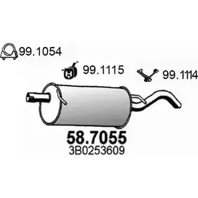 Глушитель ASSO 2411019 1K8V SI 58.7055 изображение 0