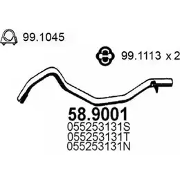 Выхлопная труба глушителя ASSO 58.9001 RFXD0 AY 2411083 изображение 0