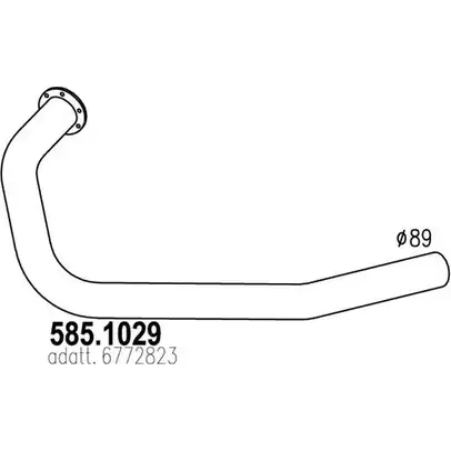Выхлопная труба глушителя ASSO 585.1029 2411120 EQL0 B изображение 0