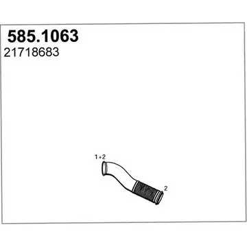Выхлопная труба глушителя ASSO 585.1063 2411153 CPVT VI6 изображение 0