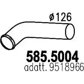 Выхлопная труба глушителя ASSO 585.5004 64H5 V 2411205 изображение 0