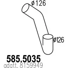 Выхлопная труба глушителя ASSO 585.5035 2411235 KZMK CM изображение 0