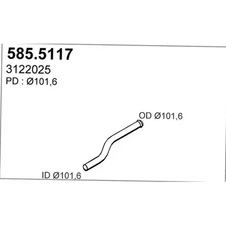 Выхлопная труба глушителя ASSO 2411314 585.5117 XPT 427 изображение 0