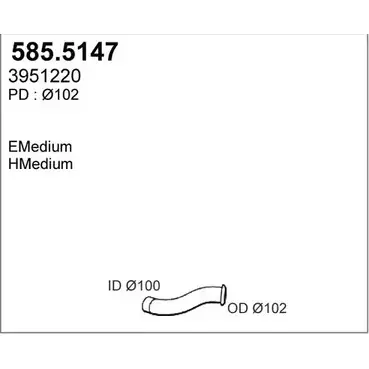 Выхлопная труба глушителя ASSO 93 C878I 585.5147 2411344 изображение 0