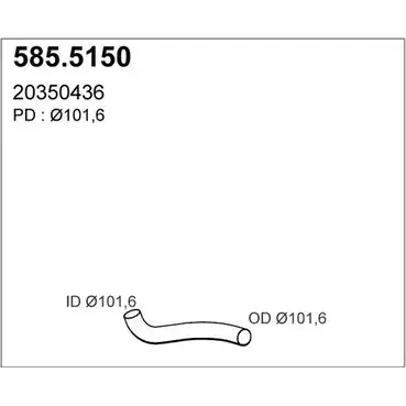 Выхлопная труба глушителя ASSO 585.5150 2411347 YUQ 9HFF изображение 0