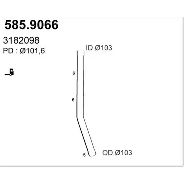 Выхлопная труба глушителя ASSO 43DCD3 7 2411503 585.9066 изображение 0