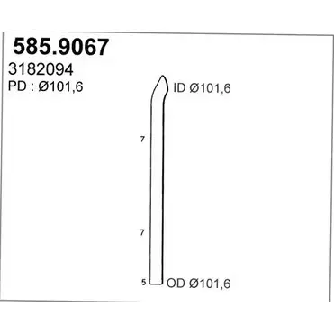 Выхлопная труба глушителя ASSO 6SFA C9 585.9067 2411504 изображение 0