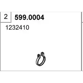 Кронштейн глушителя ASSO 599.0004 Z1WV U 2411513
