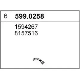 Кронштейн глушителя ASSO 599.0258 2411665 F4X CXB изображение 0