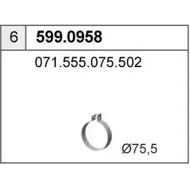 Кронштейн глушителя ASSO LSS5 T 2411711 599.0958 изображение 0