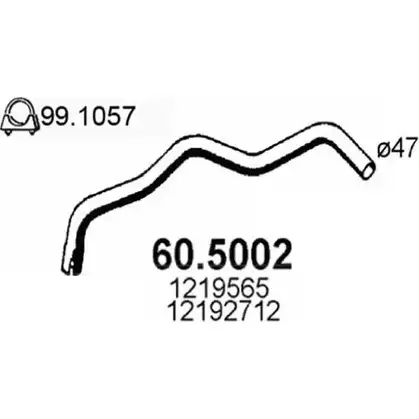 Выхлопная труба глушителя ASSO 2411855 JIQ BPGB 60.5002 изображение 0
