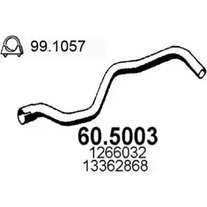 Выхлопная труба глушителя ASSO VSX 6K 60.5003 2411856 изображение 0