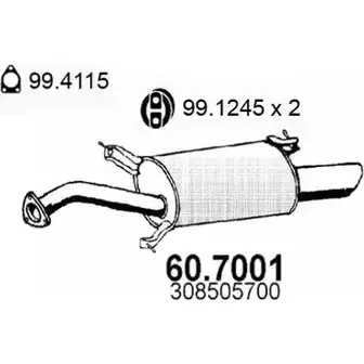 Глушитель ASSO 60.7001 2 G2XU 2411891 изображение 0