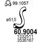 Выхлопная труба глушителя ASSO 75O DQ4 60.9004 2411925 изображение 0