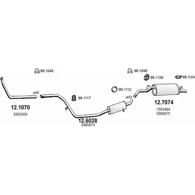 Выхлопная система ASSO 2413288 ART0643 BY5SPV 9 изображение 0